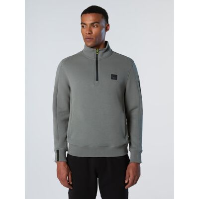 North Sails Sweatshirt Piqué Scuba Stoff mit halbem Reißverschluss Grau XS North Sails Sweatshirt Piqué Scuba Stoff mit halbem Reißverschluss Grau XS