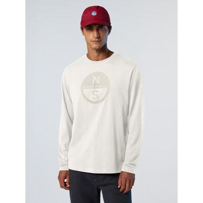 North Sails T-Shirt Langärmelig mit Maxi-Print Creme XL North Sails T-Shirt Langärmelig mit Maxi-Print Creme XL
