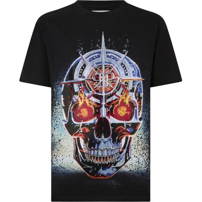 Philipp Plein Round Neck T-Shirt Chrome Skull Stones Schwarz L Philipp Plein Round Neck T-Shirt Chrome Skull Stones Schwarz L