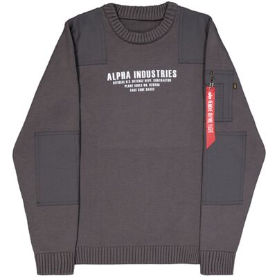 alpha industries Military Knit Sweatshirt Grau S alpha industries Military Knit Sweatshirt Grau S