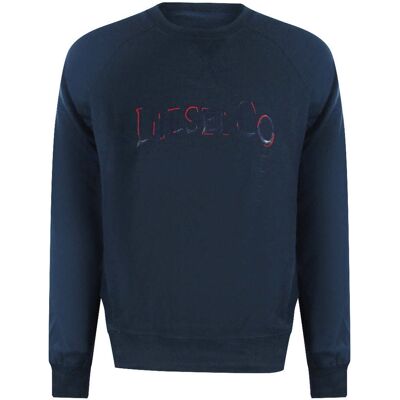 Diesel Distressed Logo Total Eclipse Blue Sweatshirt Marine L Diesel Distressed Logo Total Eclipse Blue Sweatshirt Marine L