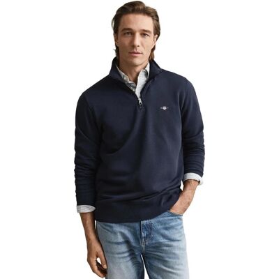 GANT Herren Archive Shield Half-Zip Sweatshirt Marine 2XL GANT Herren Archive Shield Half-Zip Sweatshirt Marine 2XL