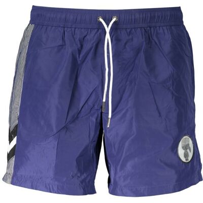 Karl Lagerfeld Blaue Polyester Herren Badeboxer Blau S Karl Lagerfeld Blaue Polyester Herren Badeboxer Blau S