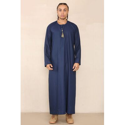 Thobez Blauer Thobe Jubba für Herren, Saudi-arabischer Eid-Emirati-Kaftan, Jubbah-Quastenrobe Marine 56 Thobez Blauer Thobe Jubba für Herren, Saudi-arabischer Eid-Emirati-Kaftan, Jubbah-Quastenrobe Marine 56