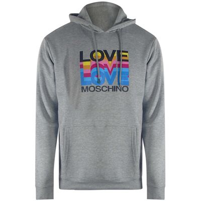 Moschino Hoodie Mit Mehreren Logos, Grau, Mit Liebesmotiv Grau 2XL Moschino Hoodie Mit Mehreren Logos, Grau, Mit Liebesmotiv Grau 2XL
