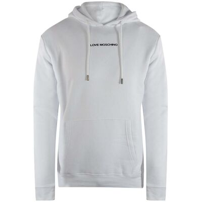 Love Moschino Plain Logo White Hoodie Weiß M Love Moschino Plain Logo White Hoodie Weiß M