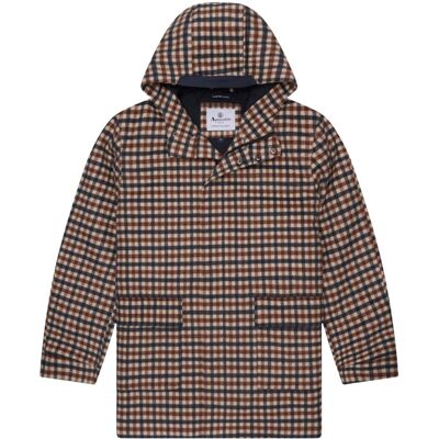 Aquascutum Active Woll-kapuzenmantel Club Check Jacke Braun 2XL Aquascutum Active Woll-kapuzenmantel Club Check Jacke Braun 2XL