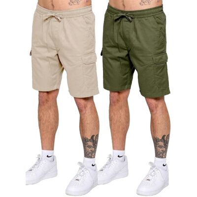 Kruze By Enzo Kruze 2er-Pack Herren Cargo-Shorts - BLK/LTGREY Mehrfarben M Kruze By Enzo Kruze 2er-Pack Herren Cargo-Shorts - BLK/LTGREY Mehrfarben M