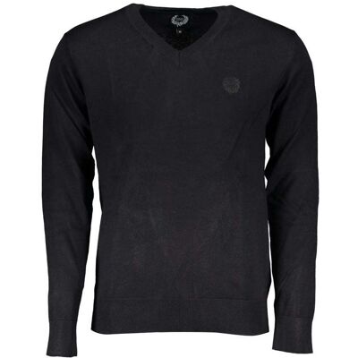 Gianmarco Venturi Schwarzer Viskose Herrenpullover Schwarz XL Gianmarco Venturi Schwarzer Viskose Herrenpullover Schwarz XL