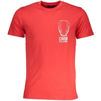 Cavalli Class Rotes Baumwoll-T-Shirt für Herren Rot L Cavalli Class Rotes Baumwoll-T-Shirt für Herren Rot L