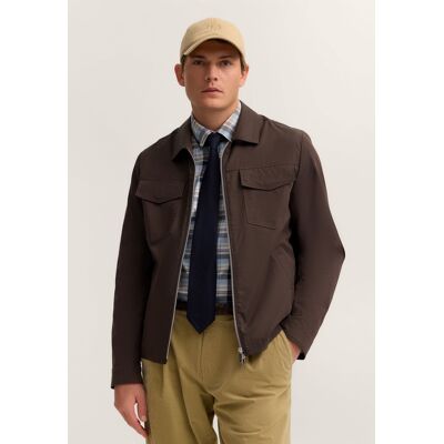 Bugatti Herren Hemdkragen-Jacke mit Stretch und Struktur Braun EU 54 Bugatti Herren Hemdkragen-Jacke mit Stretch und Struktur Braun EU 54