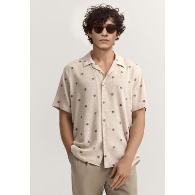 Bugatti Herren Kurzarm-Hemd Modern Fit aus einem Baumwollmix Braun S Bugatti Herren Kurzarm-Hemd Modern Fit aus einem Baumwollmix Braun S