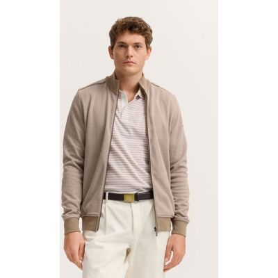 Bugatti Herren Sweatjacke im Jaquard-Design Modern Fit Beige L Bugatti Herren Sweatjacke im Jaquard-Design Modern Fit Beige L