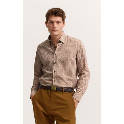 Bugatti Herren Hemd mit Under-Button-Down Kragen Braun S Bugatti Herren Hemd mit Under-Button-Down Kragen Braun S