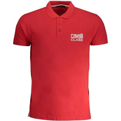 Cavalli Class Rotes Baumwoll Herren Poloshirt Rot XL Cavalli Class Rotes Baumwoll Herren Poloshirt Rot XL