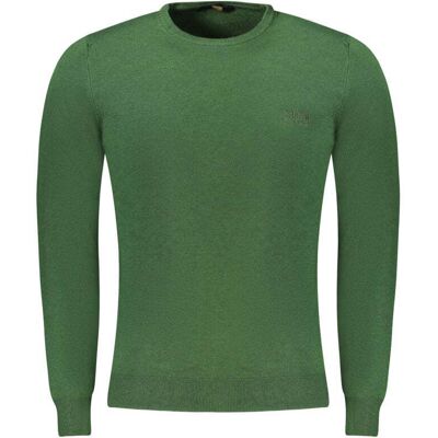 Cavalli Class Verde Viskose Herrenpullover Grün XL Cavalli Class Verde Viskose Herrenpullover Grün XL