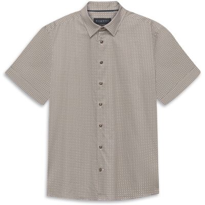 Bugatti Herren Kurzarm-Hemd Modern Fit gestreift aus Baumwolle Beige S Bugatti Herren Kurzarm-Hemd Modern Fit gestreift aus Baumwolle Beige S