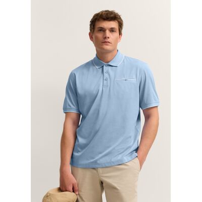 Bugatti Herren Poloshirt Modern Fit mit einer Brusttasche Hellblau L Bugatti Herren Poloshirt Modern Fit mit einer Brusttasche Hellblau L