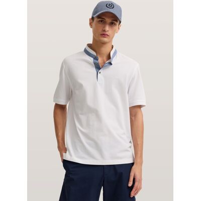 Bugatti Herren Poloshirt Modern Fit aus reiner Baumwolle Weiß S Bugatti Herren Poloshirt Modern Fit aus reiner Baumwolle Weiß S