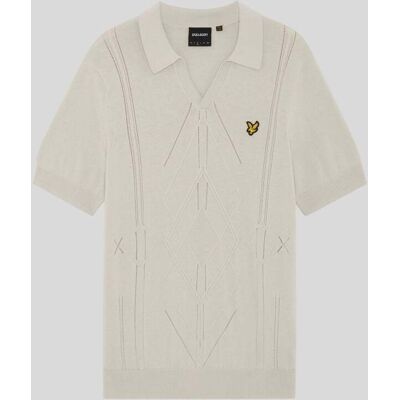 Lyle & Scott Offene Kragen Argyle Strick-Polohemd Grau XL Lyle & Scott Offene Kragen Argyle Strick-Polohemd Grau XL