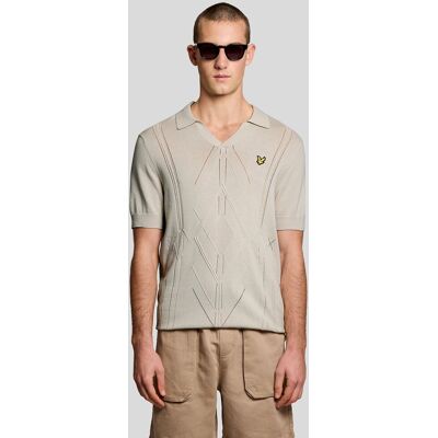 Lyle & Scott Offene Kragen Argyle Strick-Polohemd Grau XS Lyle & Scott Offene Kragen Argyle Strick-Polohemd Grau XS