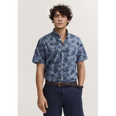 Bugatti Herren Kurzarm-Hemd Modern Fit mit Print Marine S Bugatti Herren Kurzarm-Hemd Modern Fit mit Print Marine S