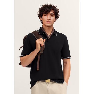 Bugatti Herren Poloshirt Modern Fit aus reiner Baumwolle Schwarz S Bugatti Herren Poloshirt Modern Fit aus reiner Baumwolle Schwarz S