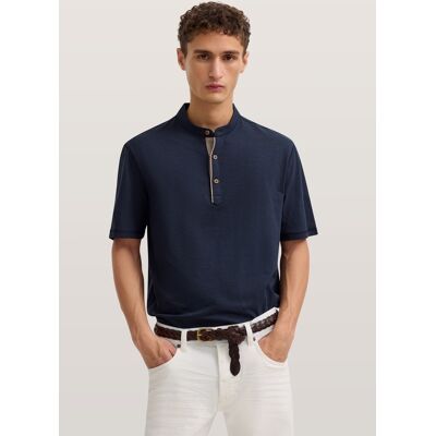 Bugatti Herren Poloshirt mit einem Stehkragen Marine L Bugatti Herren Poloshirt mit einem Stehkragen Marine L