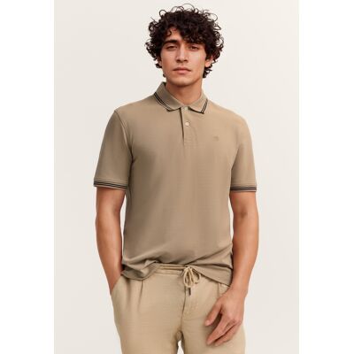 Bugatti Herren Poloshirt Modern Fit aus reiner Baumwolle Beige S Bugatti Herren Poloshirt Modern Fit aus reiner Baumwolle Beige S