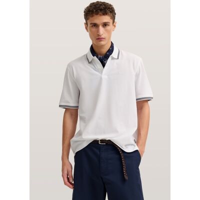 Bugatti Herren Poloshirt Modern Fit aus reiner Baumwolle Weiß S Bugatti Herren Poloshirt Modern Fit aus reiner Baumwolle Weiß S