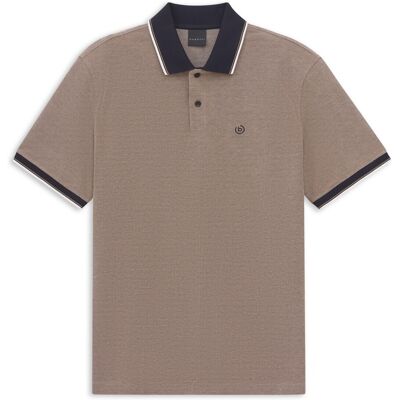 Bugatti Herren Poloshirt Modern Fit mit dezenter Stickerei Beige L Bugatti Herren Poloshirt Modern Fit mit dezenter Stickerei Beige L