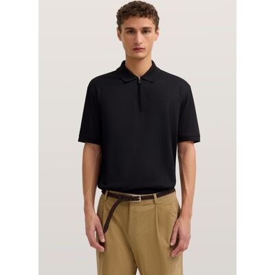 Bugatti Herren Poloshirt mit kurzem Reißverschluss Schwarz XL Bugatti Herren Poloshirt mit kurzem Reißverschluss Schwarz XL