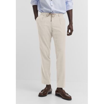 Bugatti Herren Bundfaltenhose mit Stretch und easy-care Funktion Ekru 36W/32L Bugatti Herren Bundfaltenhose mit Stretch und easy-care Funktion Ekru 36W/32L