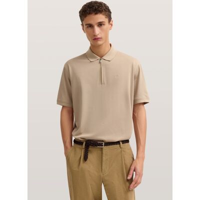 Bugatti Herren Poloshirt mit kurzem Reißverschluss Beige XL Bugatti Herren Poloshirt mit kurzem Reißverschluss Beige XL