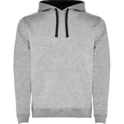 Roly - "Urban" Kapuzenpullover für Herren, meliert (Grau meliert/Schwarz) Grau M Roly - "Urban" Kapuzenpullover für Herren, meliert (Grau meliert/Schwarz) Grau M