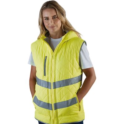 Yoko - "Kensington" Weste mit Kapuze für Herren (Fluoreszierendes Gelb) Grün XL Yoko - "Kensington" Weste mit Kapuze für Herren (Fluoreszierendes Gelb) Grün XL