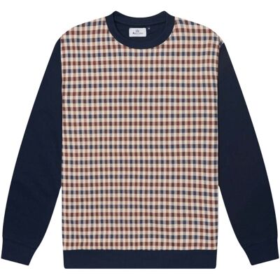 Aquascutum Active Club Check Crewneck Navy Marine L Aquascutum Active Club Check Crewneck Navy Marine L