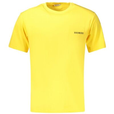 Bikkembergs Gelbes Baumwoll-Herren-T-Shirt Gelb L Bikkembergs Gelbes Baumwoll-Herren-T-Shirt Gelb L
