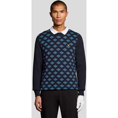 Lyle & Scott Baumwoll-Pullover mit Rundhalsausschnitt und Rautenmuster Marine 2XL Lyle & Scott Baumwoll-Pullover mit Rundhalsausschnitt und Rautenmuster Marine 2XL