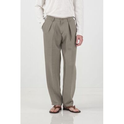 Giesto Hoch taillierte gefaltete Anzughose Khaki S Giesto Hoch taillierte gefaltete Anzughose Khaki S