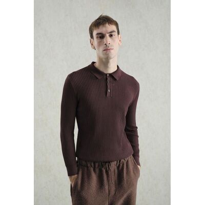 Giesto Slim Fit Poloshirt mit Stehkragen Mokka S Giesto Slim Fit Poloshirt mit Stehkragen Mokka S