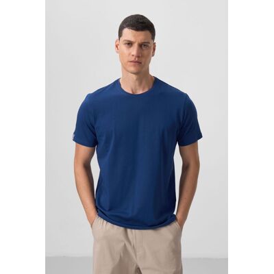Tommy Life Herren Baumwoll-Elasthan Rundhals T-Shirt Blau S Tommy Life Herren Baumwoll-Elasthan Rundhals T-Shirt Blau S