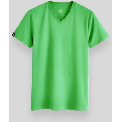 Tommy Life Herren V-Ausschnitt Kurzarm T-Shirt Limettengrün L Tommy Life Herren V-Ausschnitt Kurzarm T-Shirt Limettengrün L