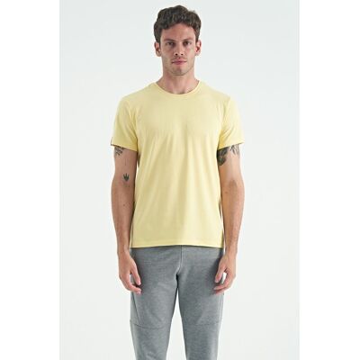 Tommy Life Herren Baumwolle Elasthan Rundhalsausschnitt T-Shirt Gelb 2XL Tommy Life Herren Baumwolle Elasthan Rundhalsausschnitt T-Shirt Gelb 2XL