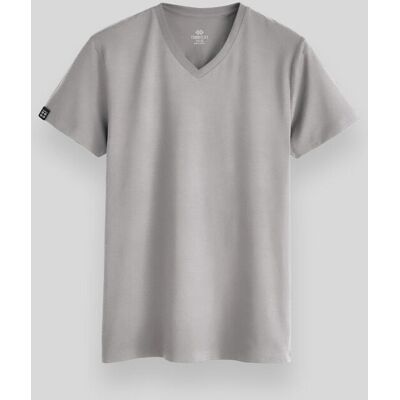 Tommy Life Herren V-Ausschnitt Kurzarm T-Shirt Hellgrau 2XL Tommy Life Herren V-Ausschnitt Kurzarm T-Shirt Hellgrau 2XL