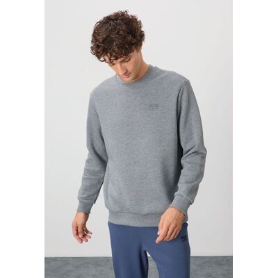 Tommy Life Herren Sweatshirt mit regulärer Passform und Rundhalsausschnitt Grau S Tommy Life Herren Sweatshirt mit regulärer Passform und Rundhalsausschnitt Grau S