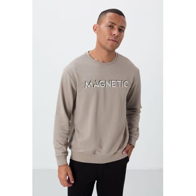 Tommy Life Herren bedruckter Rundhalsausschnitt Pullover Stein M Tommy Life Herren bedruckter Rundhalsausschnitt Pullover Stein M