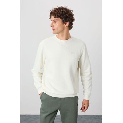 Tommy Life Herren Sweatshirt mit Rundhalsausschnitt in Regular Fit Cremefarben S Tommy Life Herren Sweatshirt mit Rundhalsausschnitt in Regular Fit Cremefarben S