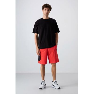 Tommy Life Herren Cargo Shorts mit weitem Bein Orange M Tommy Life Herren Cargo Shorts mit weitem Bein Orange M