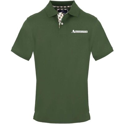 Aquascutum - Poloshirt für Herren, Mit Kragen, kurzärmlig (Militärgrün) Grün L Aquascutum - Poloshirt für Herren, Mit Kragen, kurzärmlig (Militärgrün) Grün L